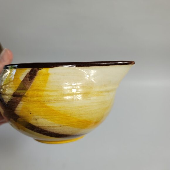 Metlox Poppytrail Vernon Kilns Organdie Sauce Bowl Gravy Boat Brown Yellow Plaid - Picture 4 of 13